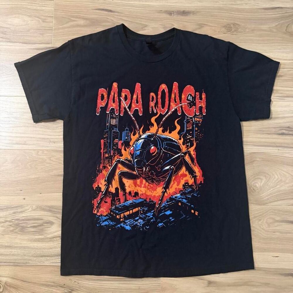 Paparoach 2025 Concert tour Music band tee big graphic Summer Size Large